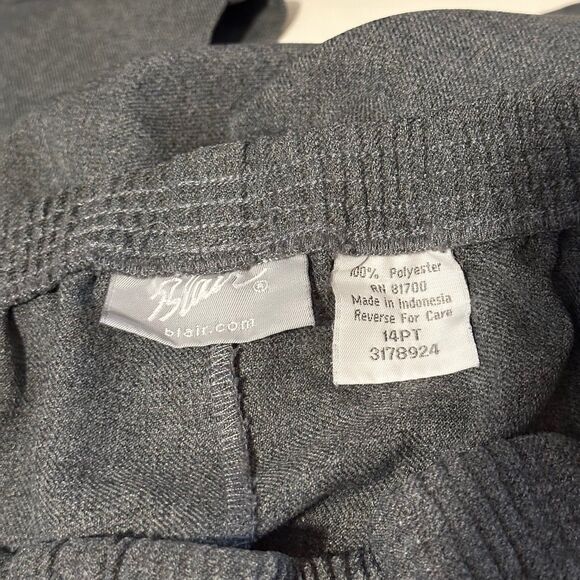 Blair Classic Polyester Pull-on Gray Slacks Pants 14PT (PETITE) - Picture 3 of 3